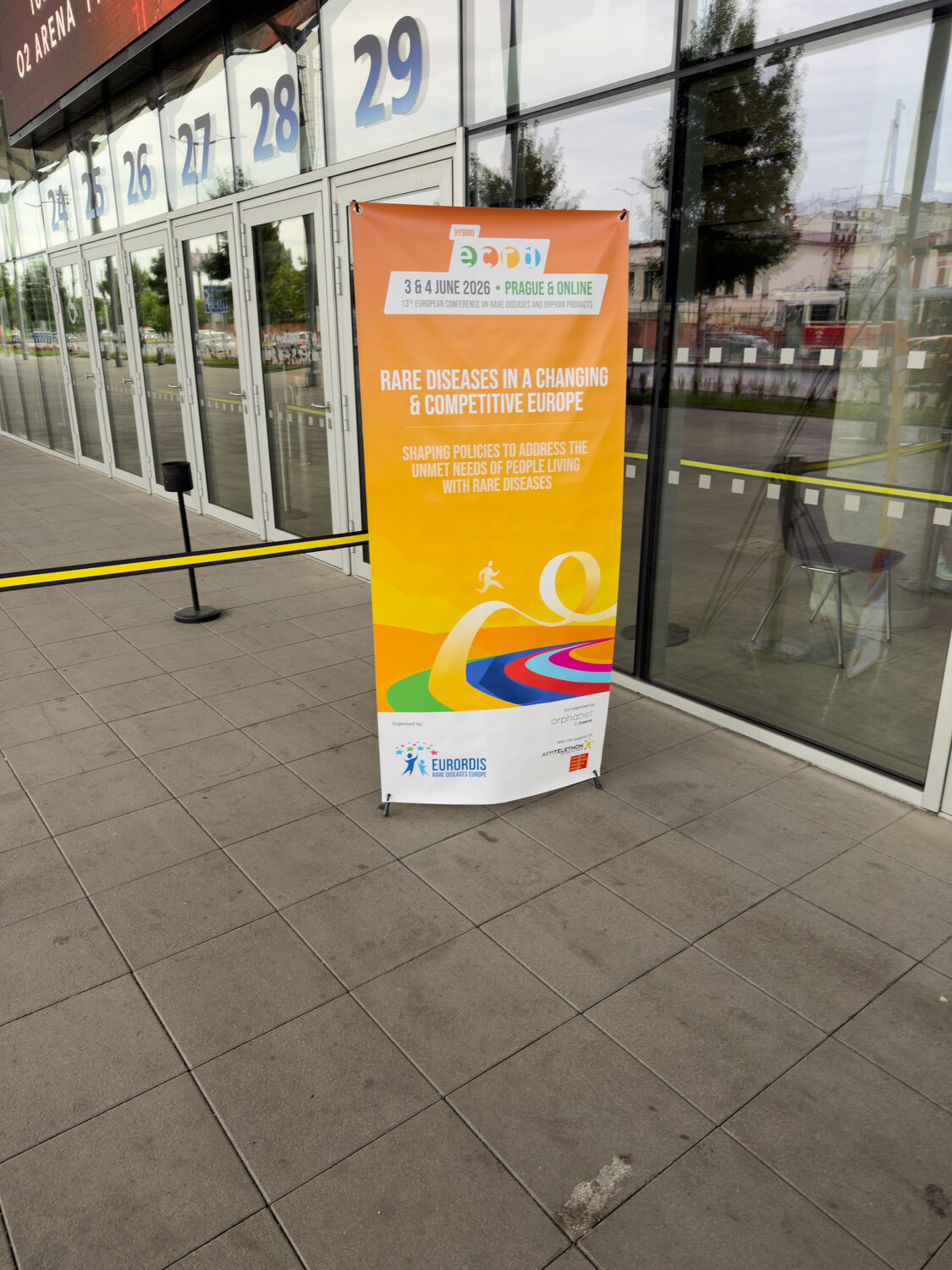 Eingangsbereich des O2 Universum mit ECRD-2026-Banner